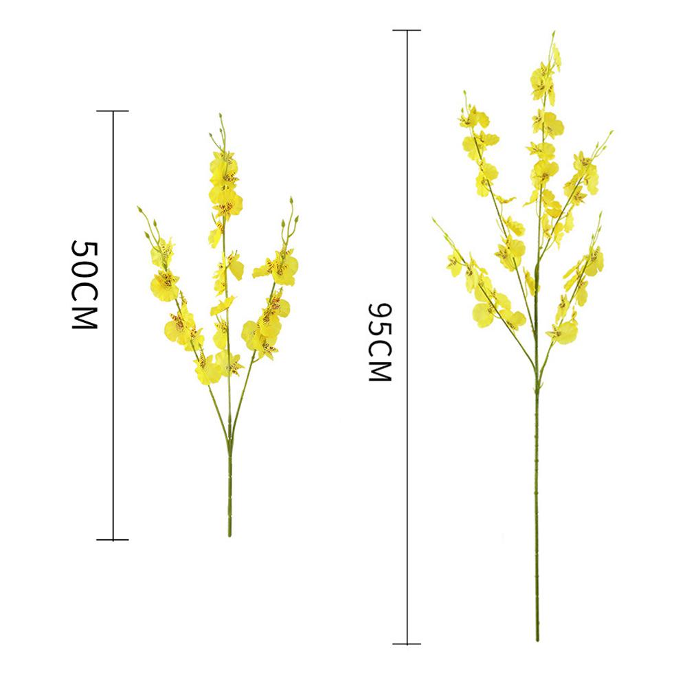 1Pcs Yellow Artificial Flowers Orchid 50/95CM Fake Flower for Home Room Decor Wedding Decoration Table Center Vase Accessories