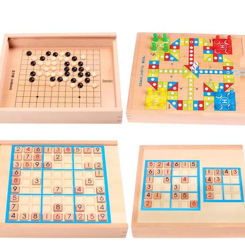 Wooden 5-in-1 Sudoku & Logic Puzzle Set