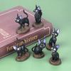 6 Pcs Black Cat Animal Dolls Anime Figures Cute Desktop Decor Car Ornaments