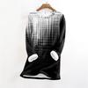 Women's Fashionable Printed Round Neck Long Sleeved Plush Warm Pullover Top