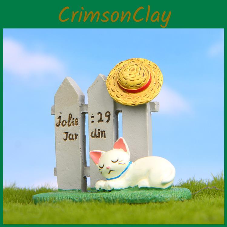 Resin Cat Hat With Moss And Grass Theme For Photography Props And Promotional Items