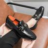 Black Men Loafers Pu Leather Square Toe Slip-On Business Mens Formal Shoes Handmade Dress Shoes Size 38-47 Men Shoes