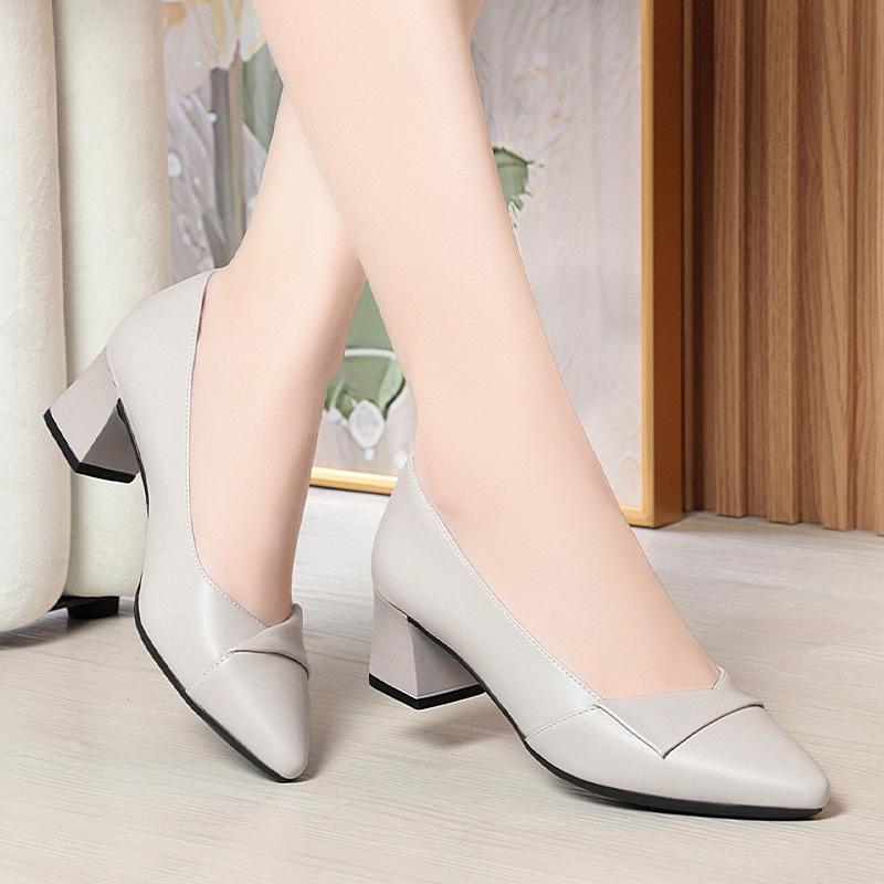 

остроносые туфли-лодочки для женщин, новинка весны и осени, удобная мягкая подошва для кожаной обуви, женская обувь для работы и рабочая обувь 41