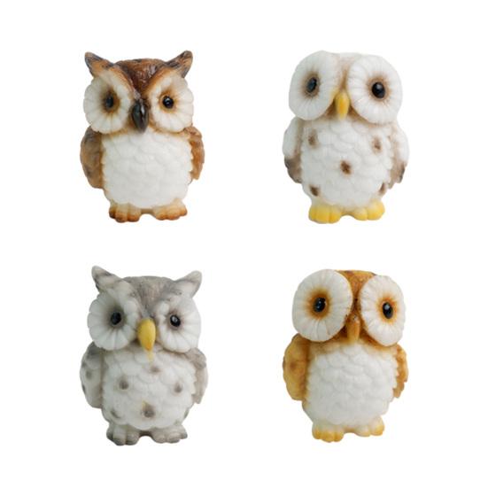 Mini figurine de hibou en résine, ornement miniature pour terrarium, bonsaï, micro-paysage, jardin féérique, décoration de gâteau