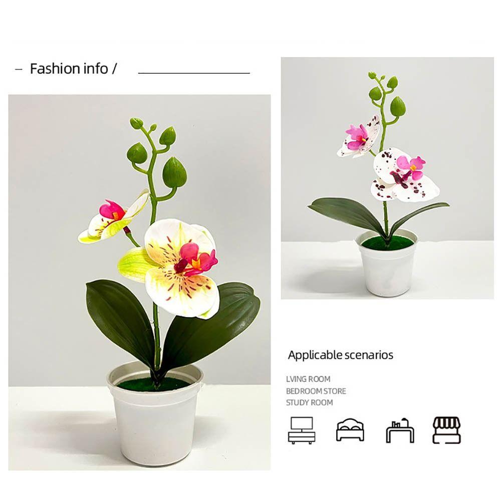 Kunstmatige Kunstorchidee Bonsai 25cm Potplant Kunstplant voor Buiten Binnen Kantoor