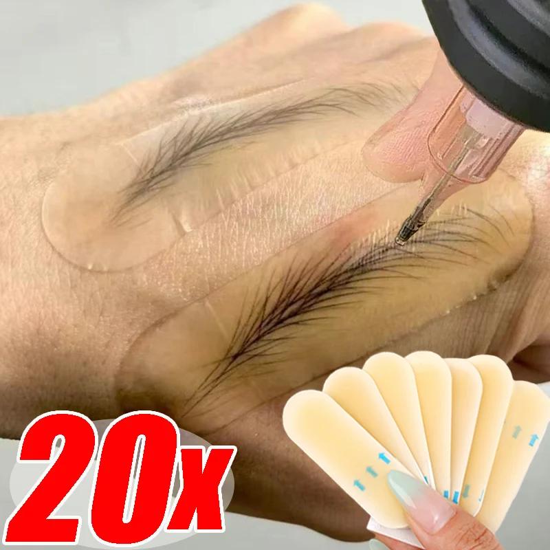 Brow Line Tattoo Transfer Stickers Real Operation Skin Print Practice Permanent Silicone Eye Brow Protection Training Supplies