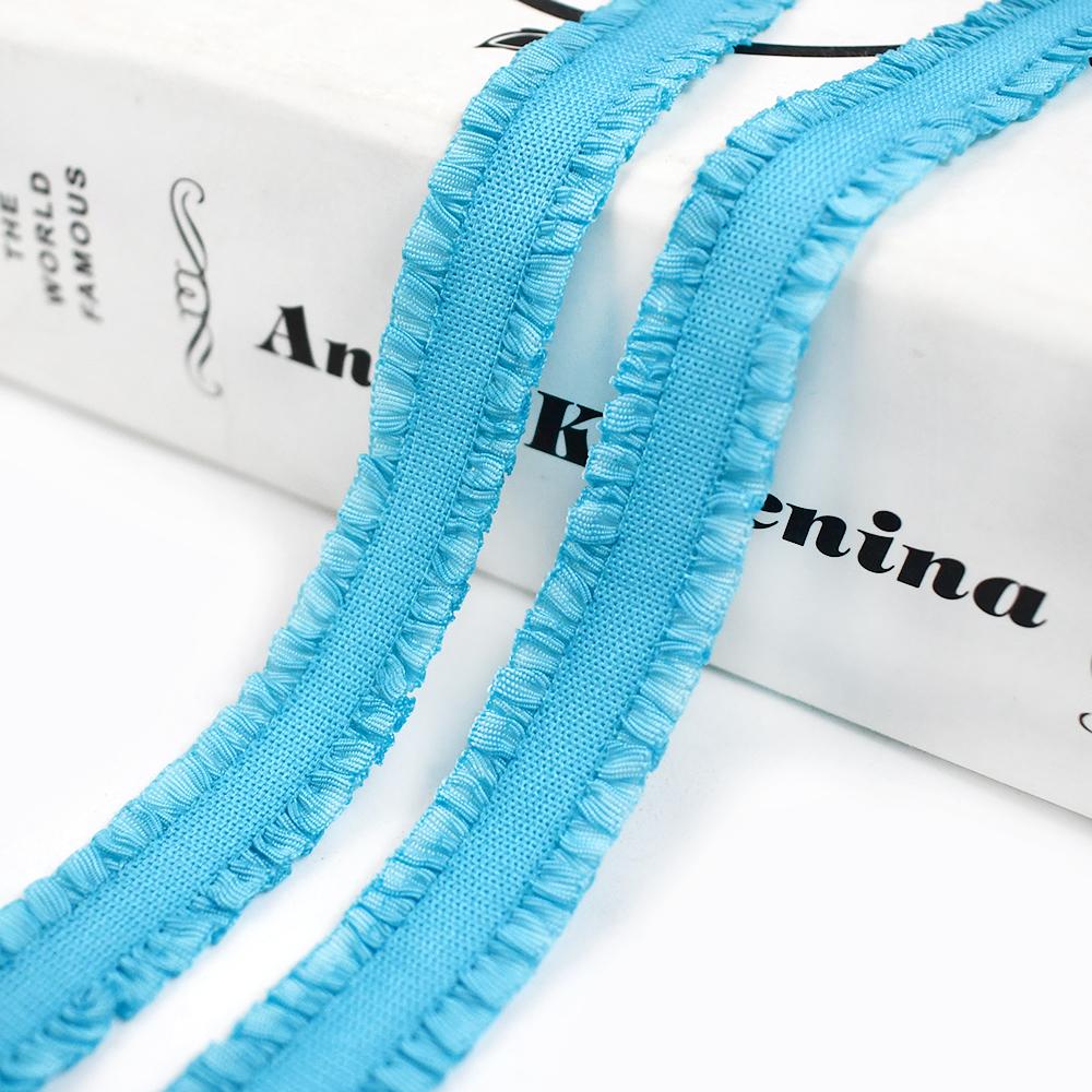 5/10Yards Meetee 12mm Ruffled Elastic Band Colorful Pleated Stretch Lace Trim Headdress Ribbon DIY Garment Sewing Accessories