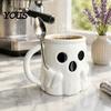 Halloween Party Geschirr Eisbecher mit Löffelhalter, 3D-gedruckter süßer Geisterbecher, Geformter Kaffeebecher Stiftehalter Dekoration, Weihnachten Geburtstag