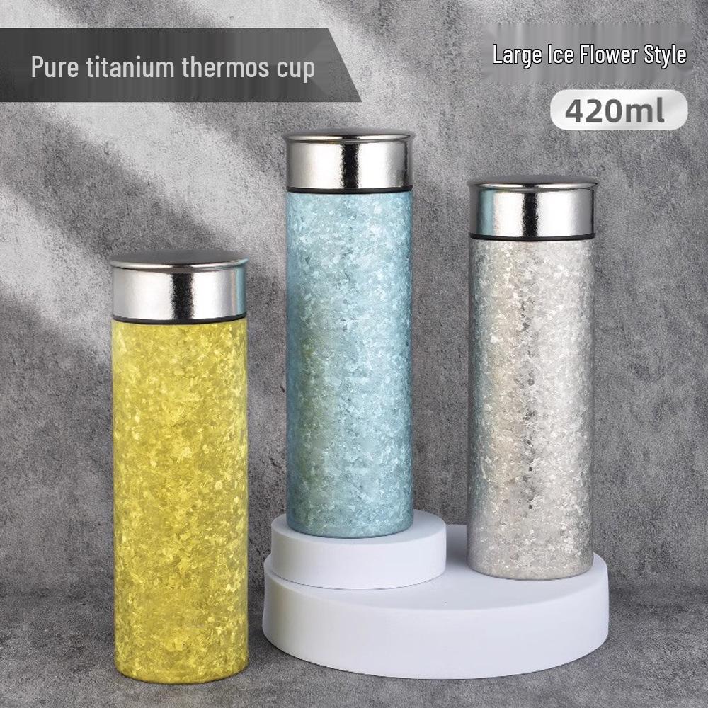 2025 Titanium Insulated Cup: Crystal Finish, Lightweight, Simple Business Style, Includes Gift Box