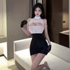 Large Size Erotic Underwear Secretary Outfit Exposed Hot Girl Hollow Tight Super Short Hip Skirt
