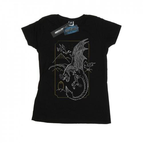 

Harry Potter Womens/Ladies Dragon Line Art Cotton T-Shirt XXL білий