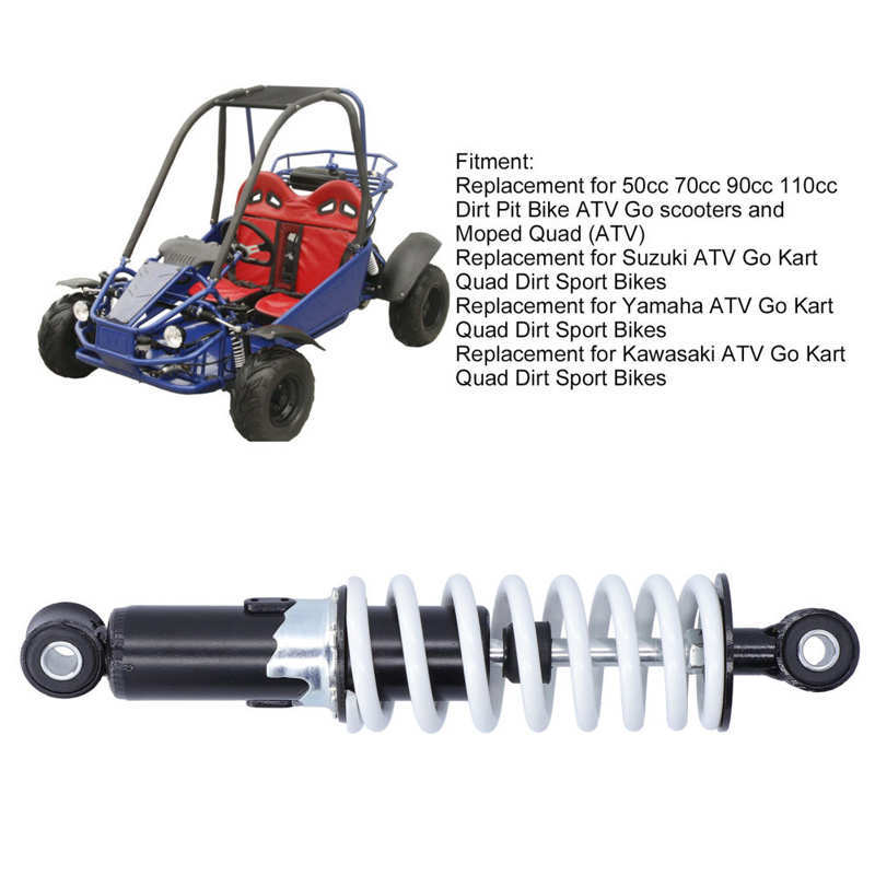 250mm Universal Motorcycle Adjustable Shock Absorber Damper Replacement for  ATV Go Kart Quad Dirt Sport