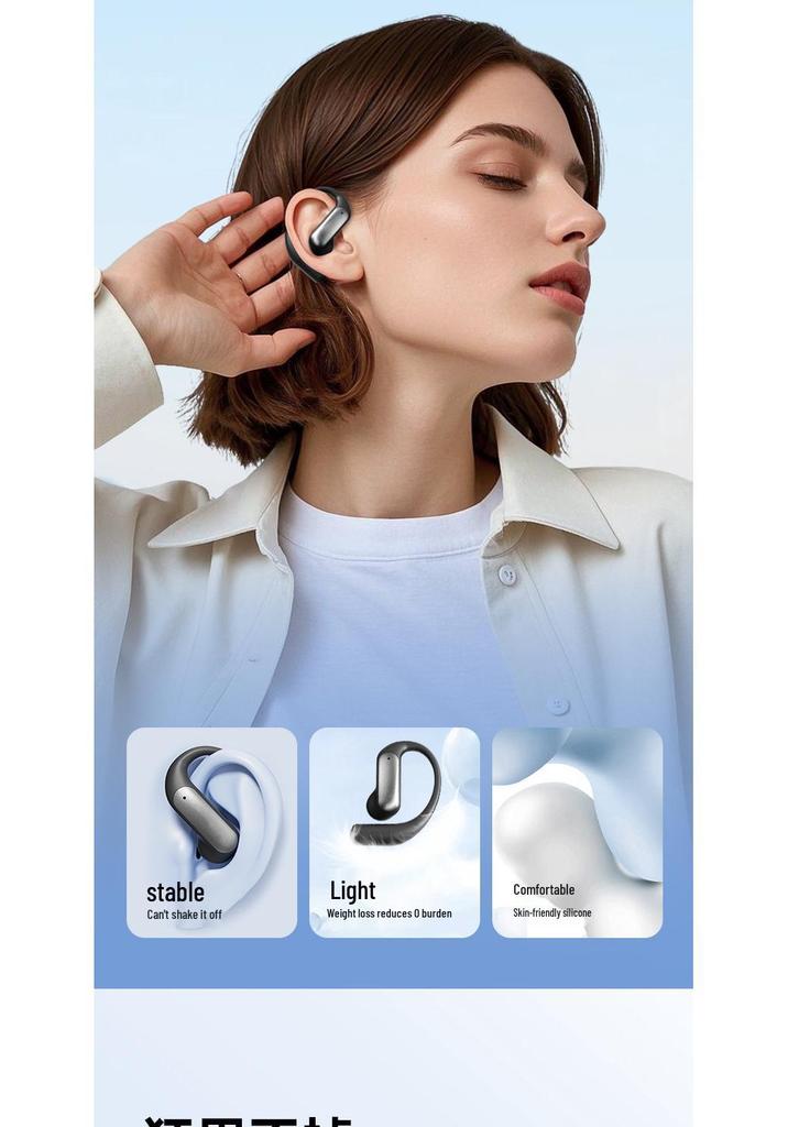 Smart AI Translation M118 Wireless Open-Ear Clip-On Earphones with Ultra-Long Battery Life Bluetooth