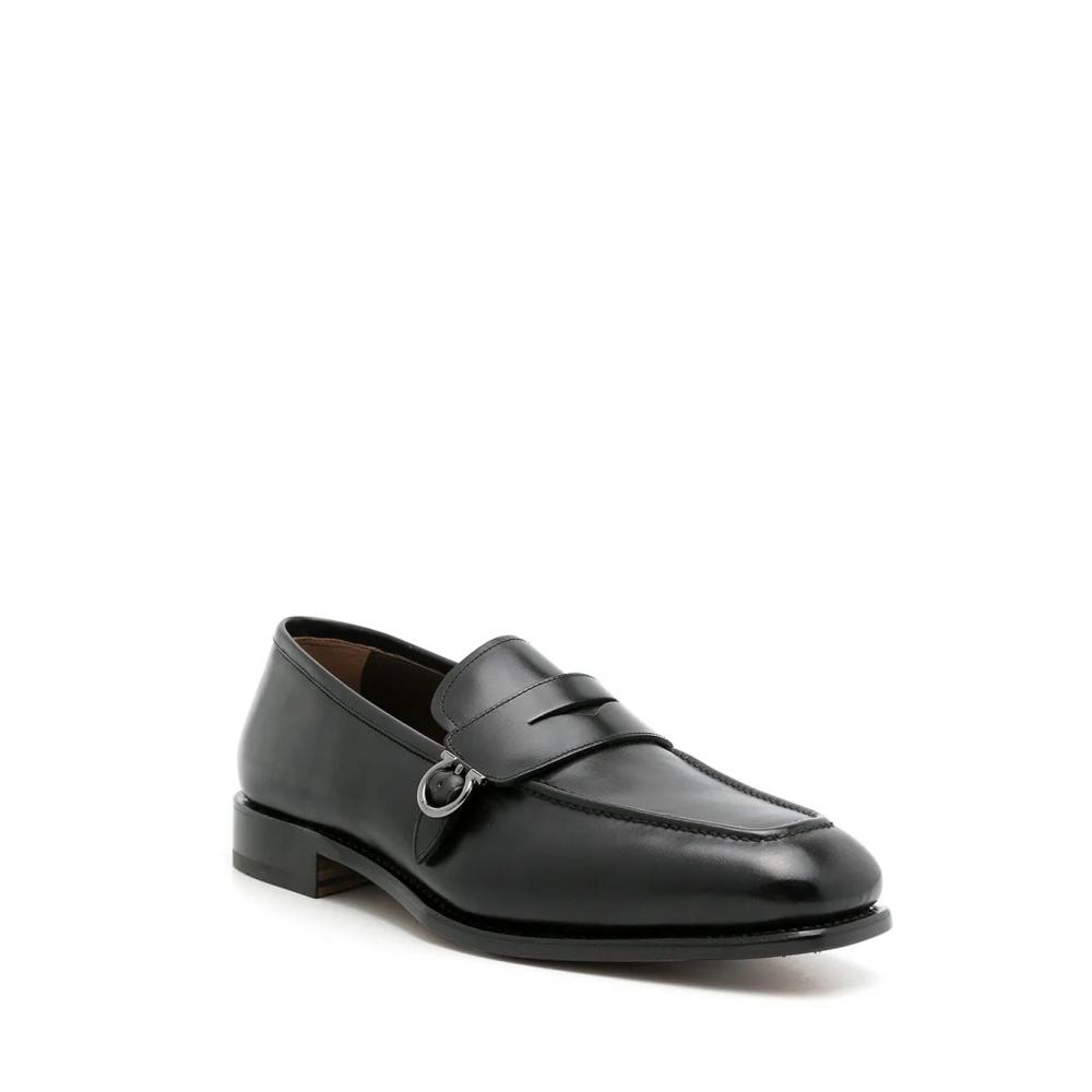 Salvatore Ferragamo Ferragamo Leather Penny Loafers Black