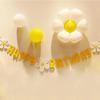 New Baby Shower Daisy Happy Birthday Banner White Flower Birthday Sign Garland Decoration Happy Daisy Flag Yellow Flower Party