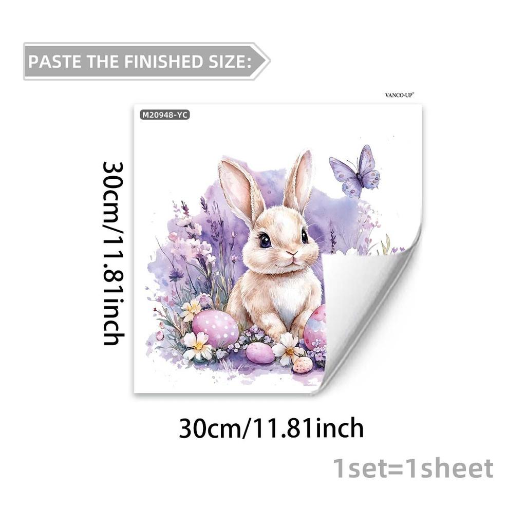 Easter Wall Stickers, Creative Gentleman Bunny Decor, Self-Adhesive Wall Art for Bedroom Living Room Holiday Background Decoration