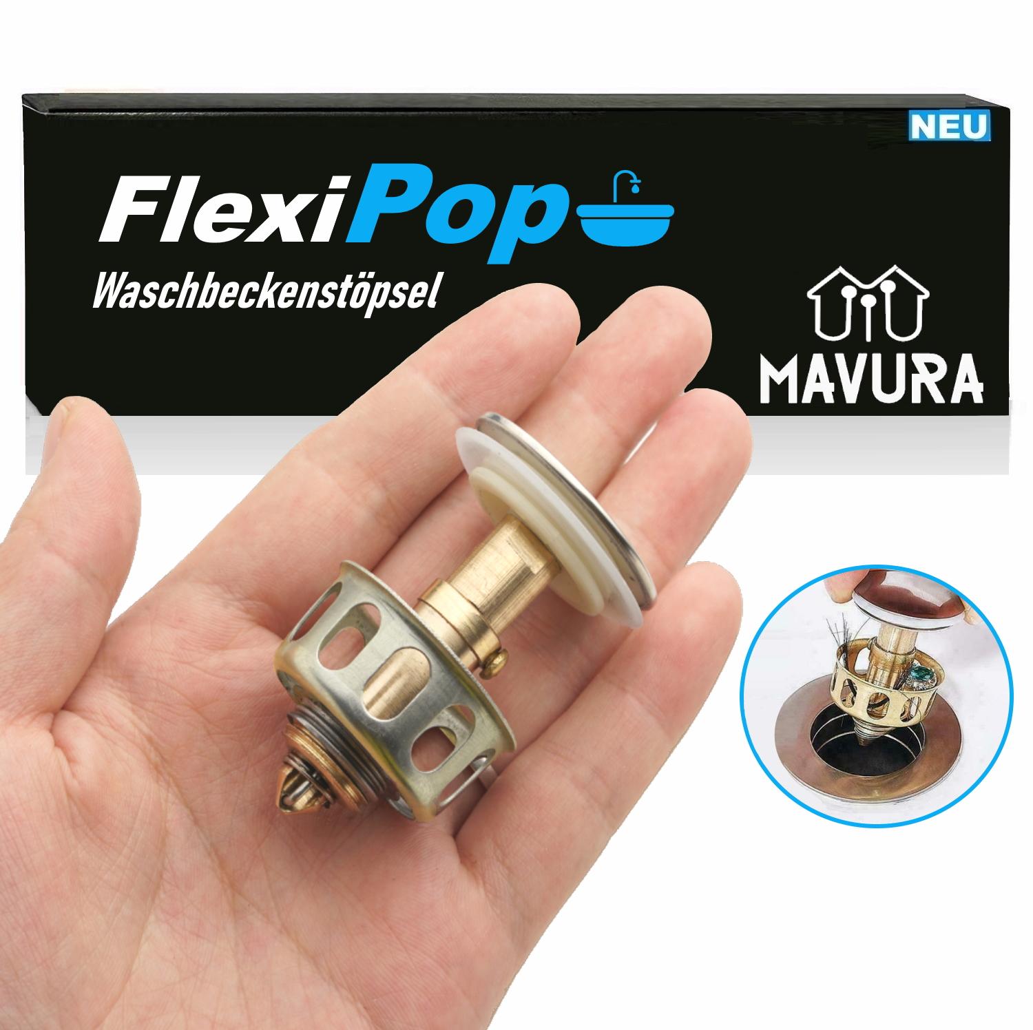 

FlexiPop Зливний гарнітур Зливний корок для раковини POP UP Пробка Фільтр Сітка