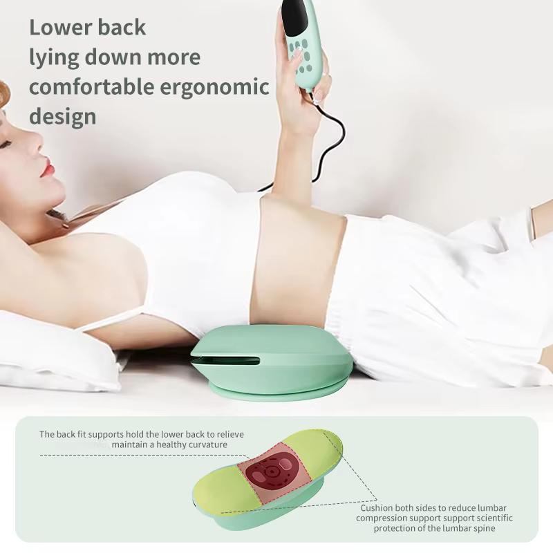 New Upgrade Air Lip Stretch Waist Massager with Thermal Vibration Left Right Swing Up Down Traction for Pain Relief