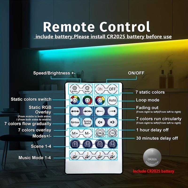 16.4FT/32.8FT LED Strip Lights WS2812B Rainbow Effect USB APP Control Diode Flexible Light DC5V Back Glue Suitable For Holiday Party Music Dance