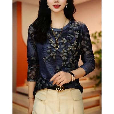 Foreign Style Inner Bottoming Shirt Women's Autumn Slim-fitting Long-sleeved T-shirt Crew Neck Top