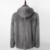 Men's imitation fur winter new imitation mink coat men's hooded imitation mink jacket imitation Rex rabbit hair stand-up collar