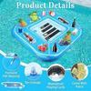 Floating Pool Game Table Inflatable Board Games Table with Cup Holders Floating Food Drink Bar Summer Pool Accessories for Adults And Kids