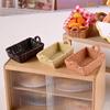 Mini Bread basket decoration, resin crafts, house decoration accessories miniature food bread basket, DIY miniature scene art project