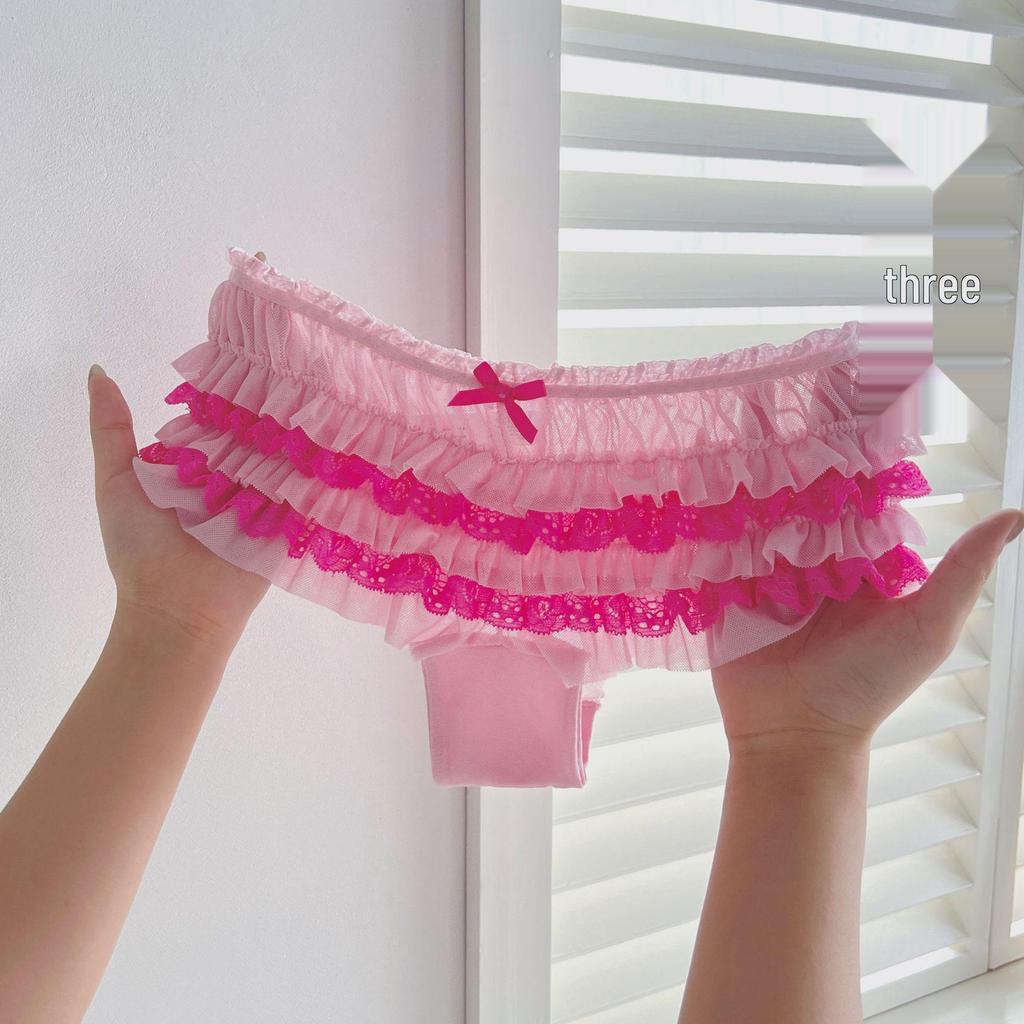 Cute 3D Ruffle Layered Lace Panties for Women