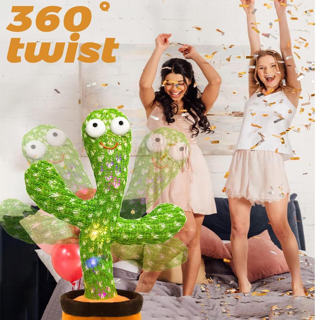 Christmas Dancing Talking Cactus Toy Mimics Back, Cactus Baby Toy Singing Mimicking Repeating Recording Cactus Toy, Silly Sunny The Cactus