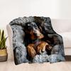 Rottweiler Moonlit Journey Flannel Blanket,Lightweight,Office Blanket,Sofa Blanket,Comfortable Blanket