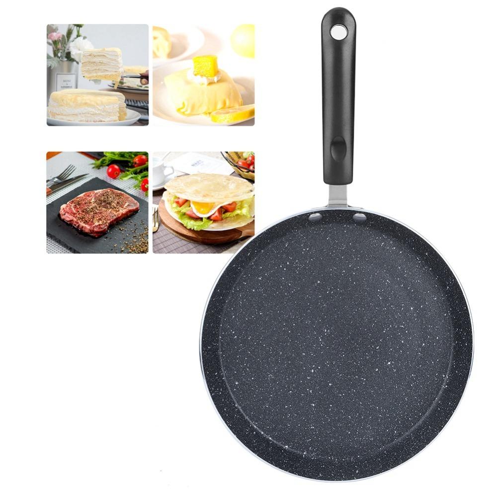Round Shape Nonstick Crepe Pan Aluminum Alloy Flat Skillet Pan  Pancake Egg Pizza Tortilla