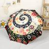 Floral Spiral Garden Pattern Automatic Umbrella Folding Umbrella with 8 Ribs Sturdy Construction for Outdoor Daily Use Elegant Women's Umbrella
