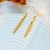 Gold Feather Drop Earrings Textured Leaf Dangle Earrings for Women Minimalist Fashion Jewelry
