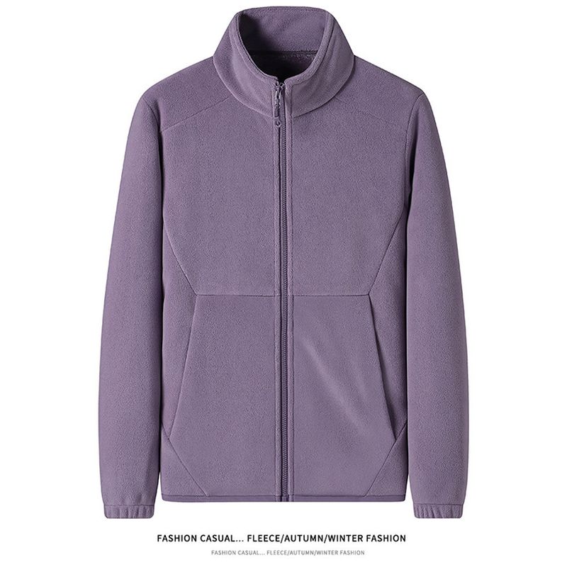 Berber Fleece Outerwear Men's Winter Fleece-lined Thickened Stand Collar Cardigan Double-sided Polar Fleece Hoodie Foreign Trade Men's Clothing Jacket
