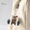 Porte-clés Pendentif Cochon Unique Mignon Cochon Haltérophilie Pendentif de Voiture, Acrylique Plat 2D Miroir Rétroviseur Compact Ornement Suspendu Décor, Porte-clés,