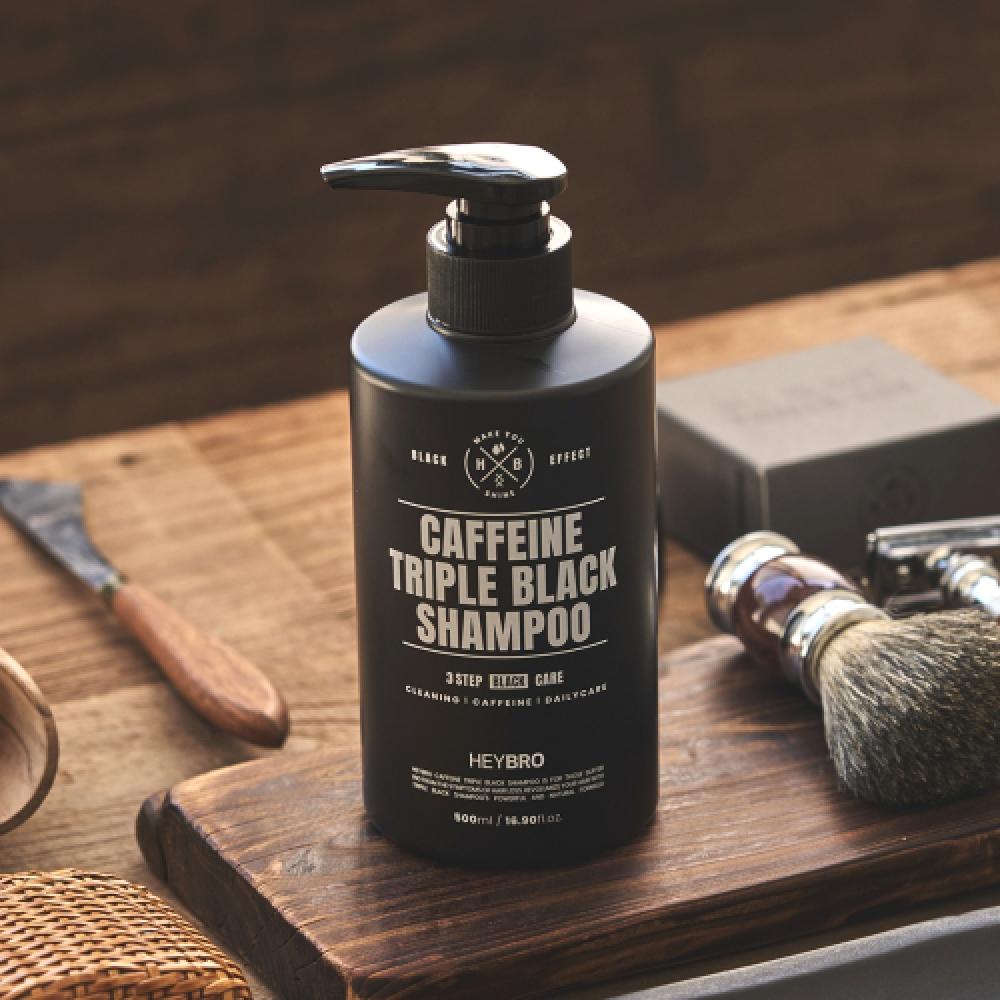 Heybro Caffeine Triple Black Shampoo 500ml  Set Of 3 