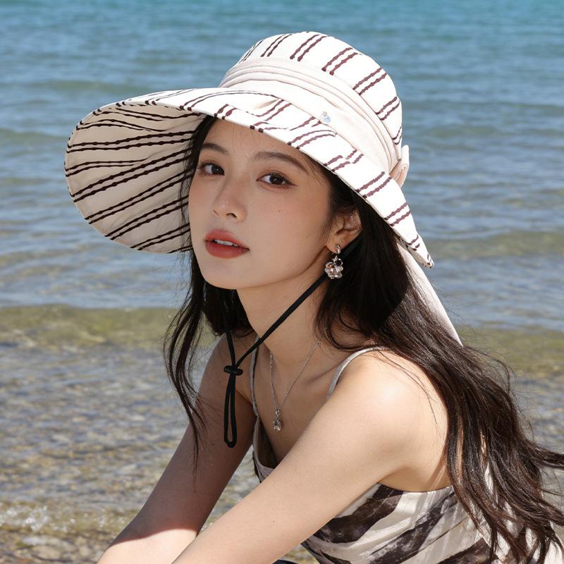 Taizhou Wenling summer sunscreen hat women's outdoor big eaves sunshade bucket hat big head circumference show face small sun hat