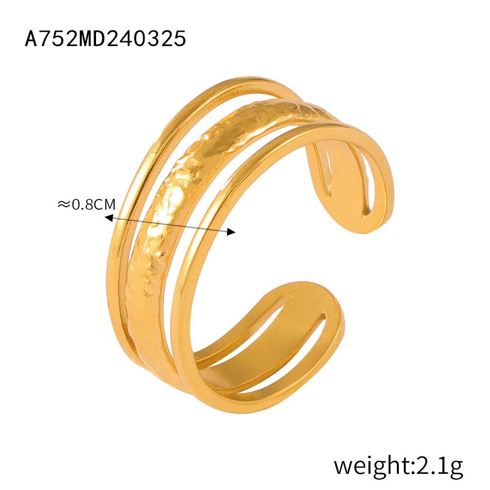 Ring Irregular Texture Texture Geometric Ring Concave and Convex Creative Design Temperament Simple Ring Jewelry