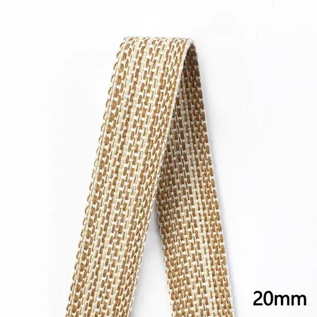 1/2/3/4/5M Cotton Ramie Webbing Strap Tape Jacquard Band Backpack Bag Belt Ribbons DIY Sewing Biasband Clothing Accessories