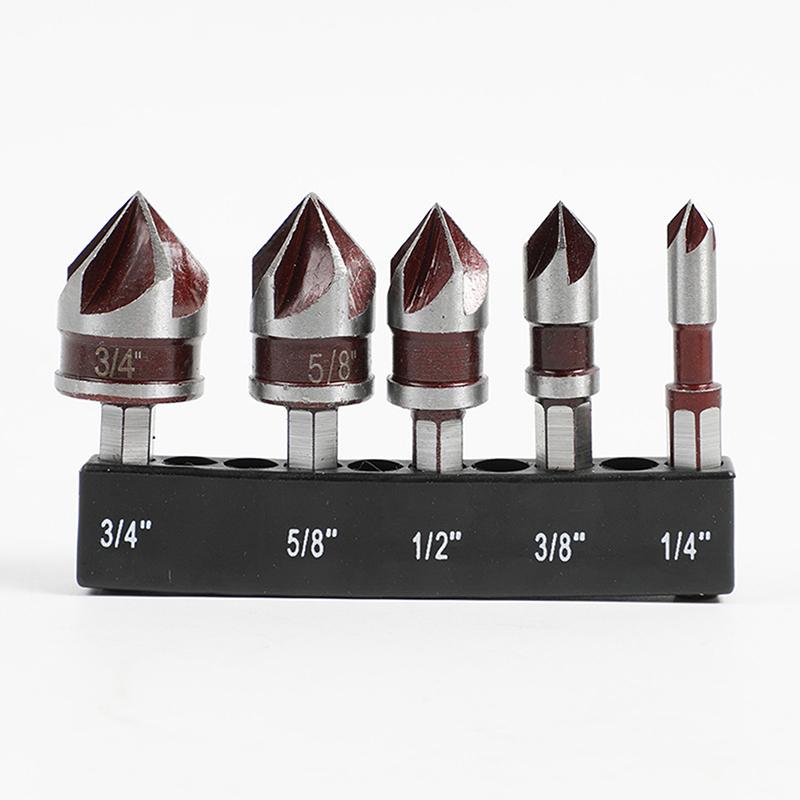 Hole Opener Chamfer Drill Bit Hex Shank Woodworking Chamfering Tool 82° Countersink Precise Multi-Size Countersink Bits