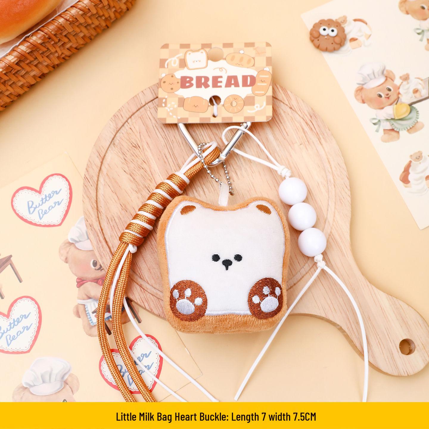 

Cute Miu Style Cartoon Bread Plush Doll Keychain Ornament No Specification