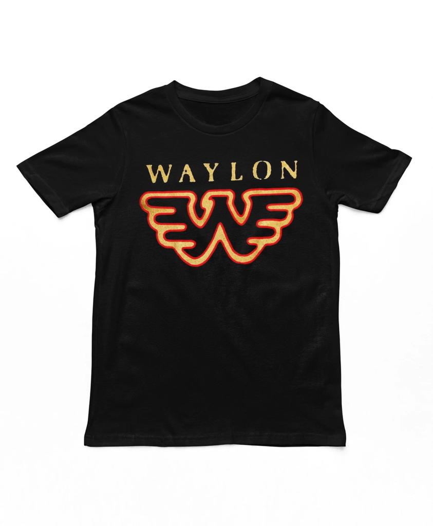 Waylon Jennings Flying W Pánské tričko Country Rocková hudba Klasická kapela Nové Černé