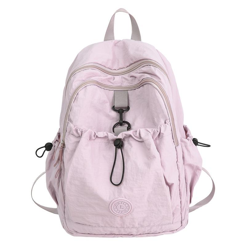 Schoolbag New Fresh Junior High School Backpack College Bag Large Capacity Nylon Commuter Casual Versatile Backpack