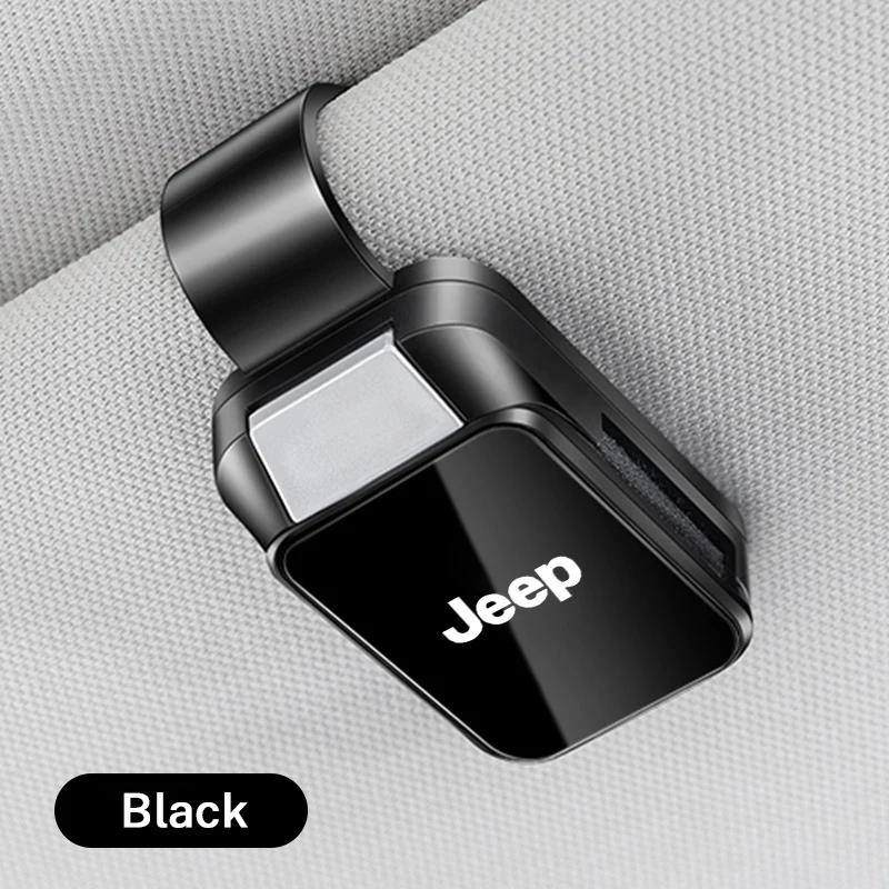 For Jeep Car Sun Visor Mount Sunglasses Clip Holder Bracket Portable For Jeep Renegade Wrangler Compass Gladiator Cherokee JL