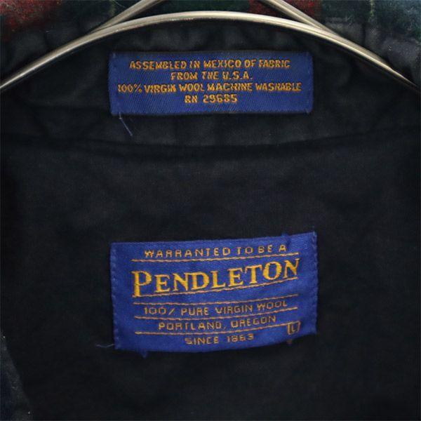 PENDLETON check Long sleeve Wool shirt L Men's Used