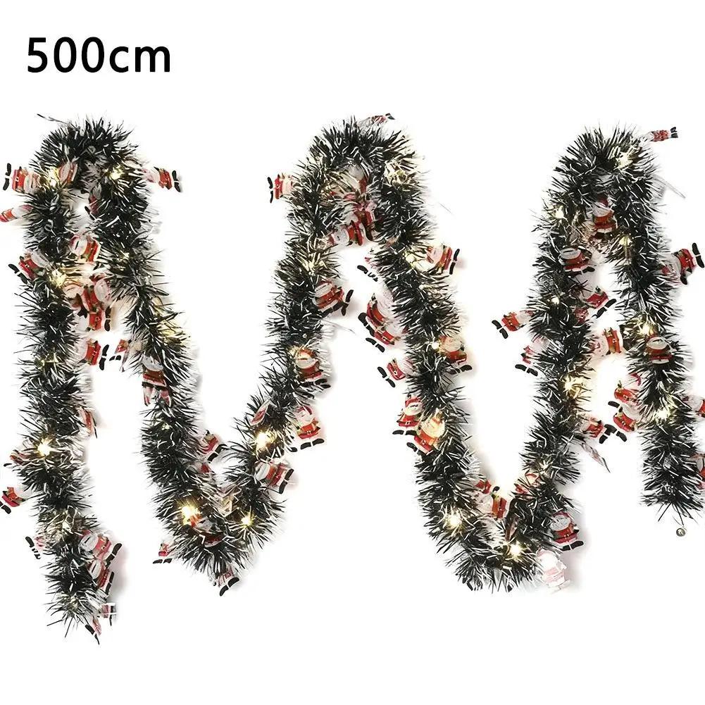 5m Multicolor LED Christmas Garland With 50 Sparkling New Lights Tree Decor Hanging Ribbon Ornaments Fairy Xmas Year Wreath V3W6