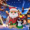 Inflatable Toys 1.8M/6FT Christmas Decorations Hawaii Santa with Penguin with LEDs Model Party Prop Xmas Holiday Decor Ornaments