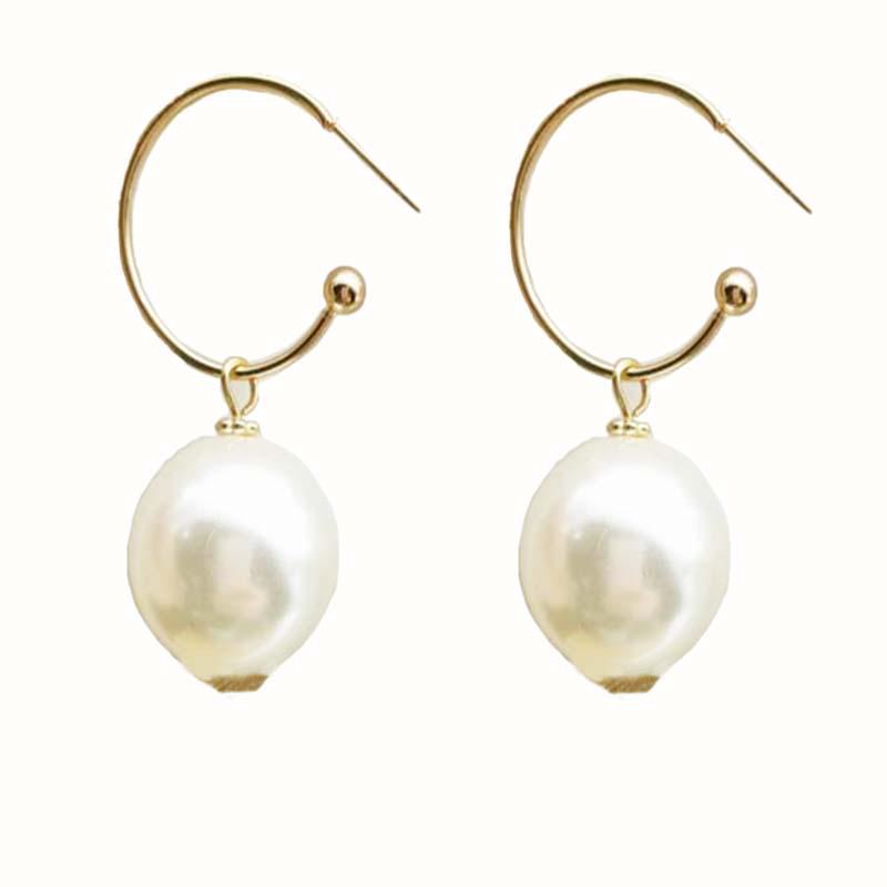 

Жемчужные серьги-заявления: Шикарные, Универсальные, Минималистичные Корейские Серьги-подвески для Женщин белый