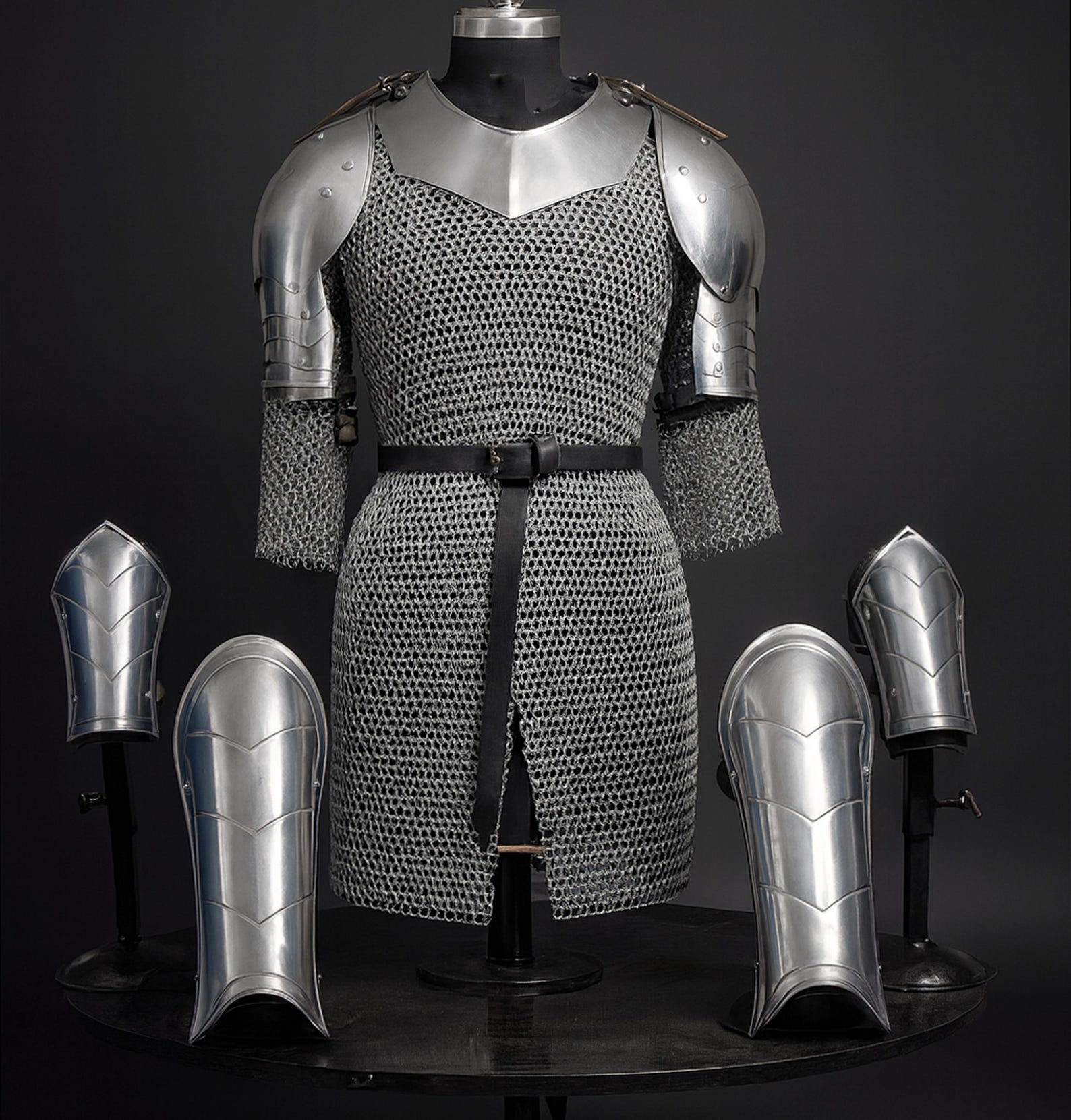 Women s Knight Armor Set with Chainmail Shirt Medieval Warrior LARP Cosplay Costume