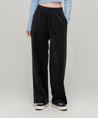 MUSINSA STANDARD WOMAN Women'S Velour Corduroy Lounge Pants [Black]